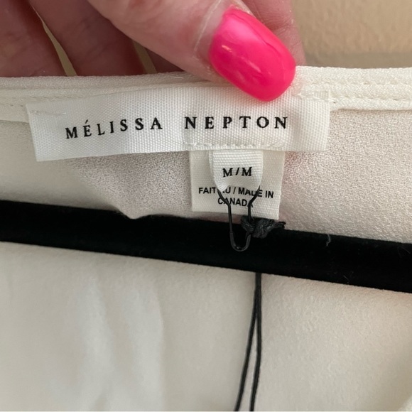 MELISSA Nepton Violet Raw Hem Cream Sleeveless Top, Size M - Picture 3 of 6